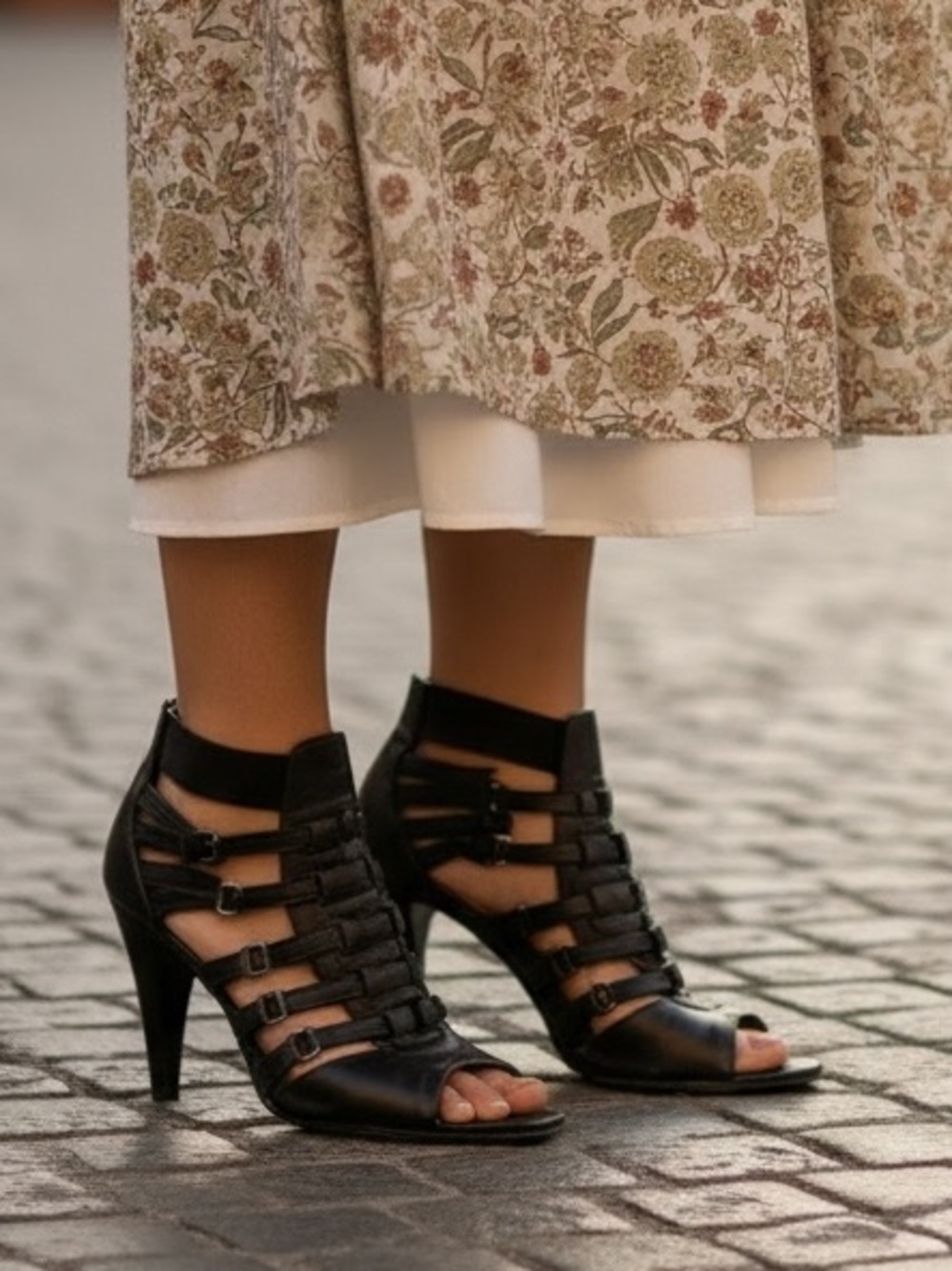 Nine West Japar Black Strappy gladiator style Heels Size 8 - Picture 13 of 16
